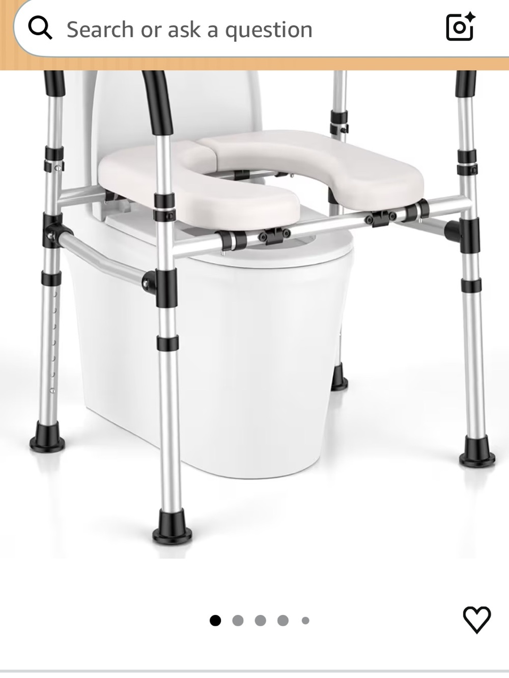 Toilet Seat Frame Commode with Armrests - Picture 3 of 3